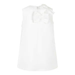 Simonetta Abito Giromanica Tinta Unita con Fiocchi per Bambina SW1B42S BIANCO SIMONETTA 