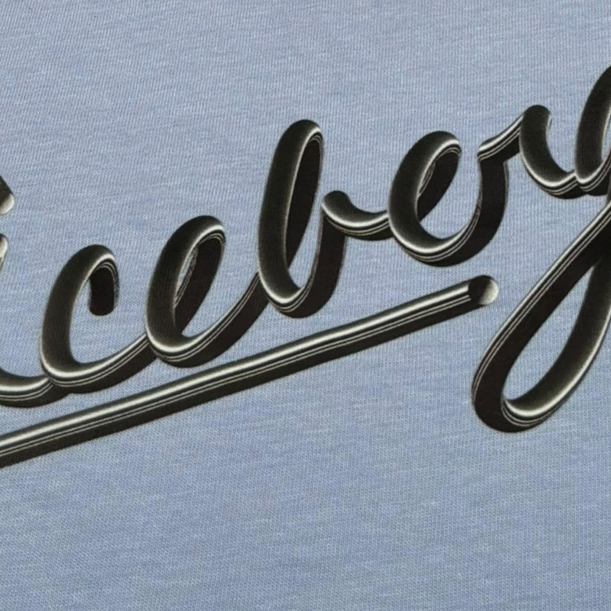 Iceberg T-Shirt Girocollo Tinta Unita con Logo per Neonato TSICE5101BX AZZURRO ICEBERG 