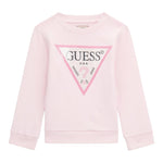 GUESS felpa chiusa girocollo tinta unita con logo Rosa per Neonata K4YQ10KA6R3XX ROSA GUESS 