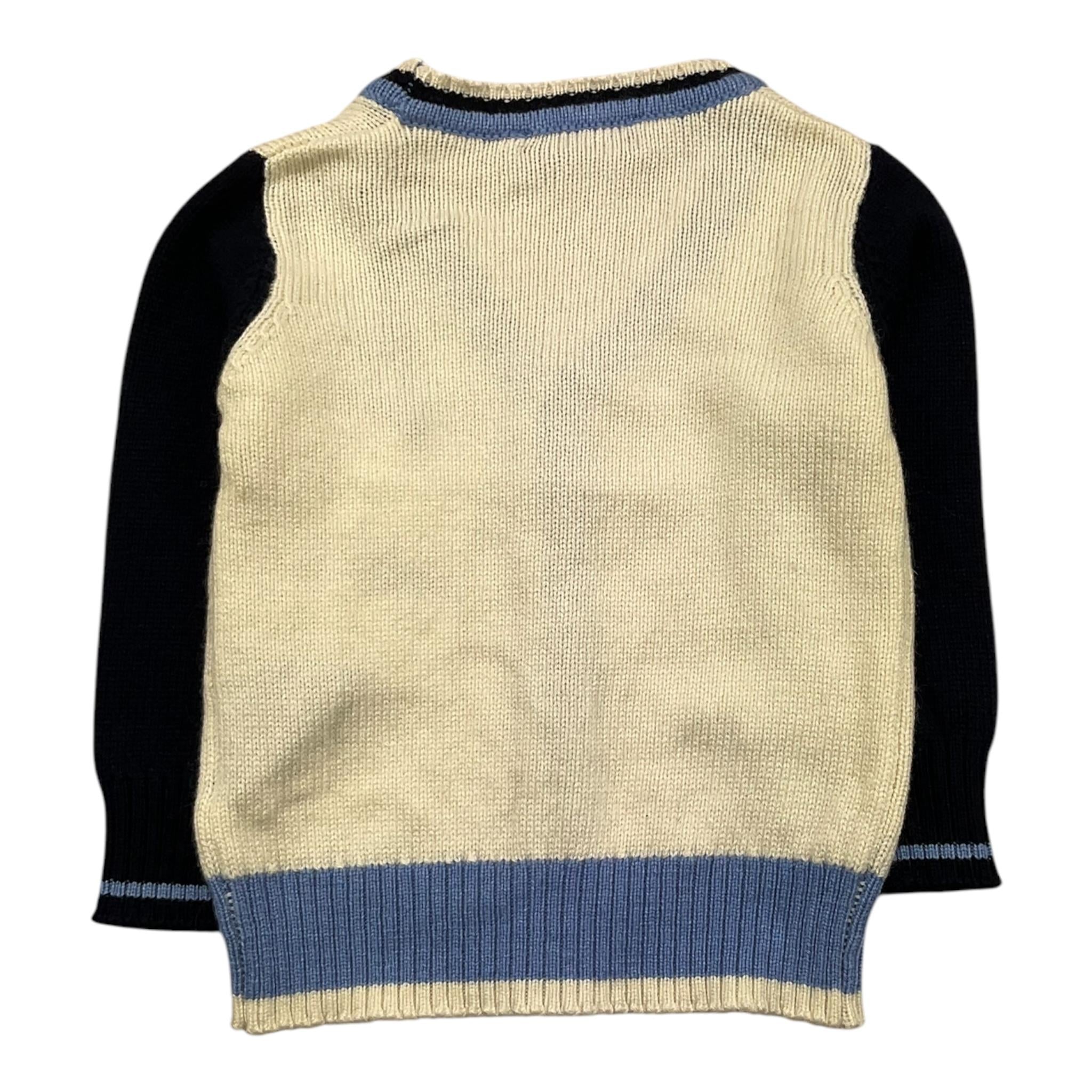 TRUSSARDI cardigan tinta unita con maniche in contrasto Panna per Neonato TIA25112 PANNA TRUSSARDI 