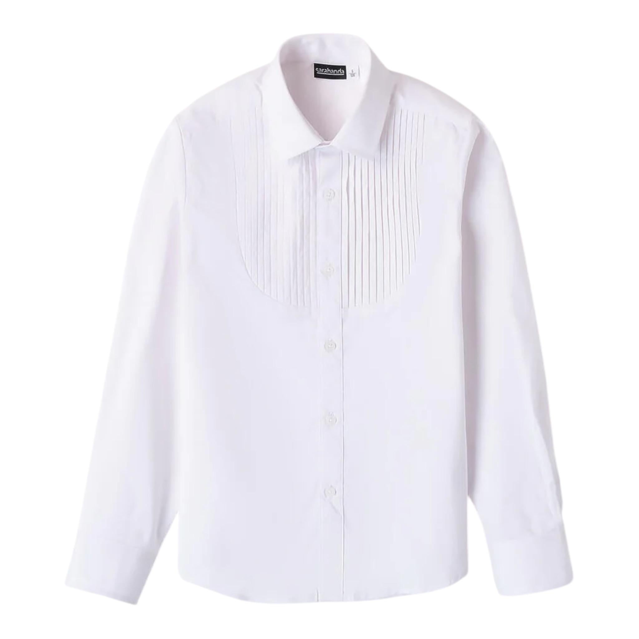Sarabanda Camicia Manica Lunga Tinta Unita per Bambino 08609 BIANCO SARABANDA 