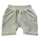 Bamboom+Babies Solid Color Bermuda Shorts With Faux Buttons And Elastic Waist Sand For Boys