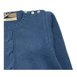 LA STUPENDERIA maglia girocollo tinta unita con ricami Azzurro per Neonato ZJCR42N AZZURRO LA STUPENDERIA 