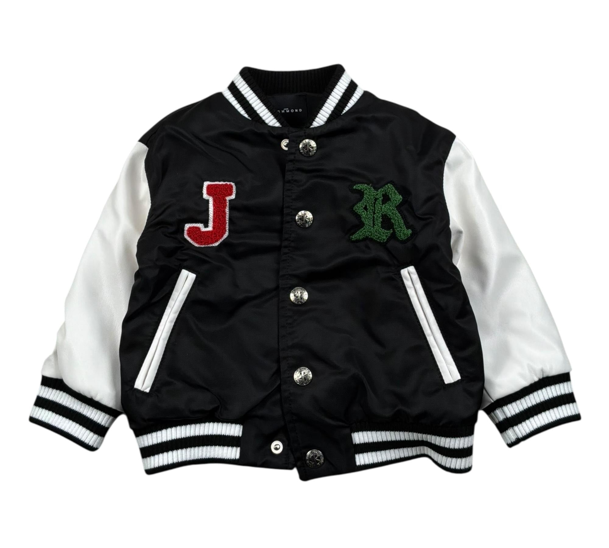 John Richmond Giubbino Tinta Unita con Maniche In Contrasto per Neonato RIP26115PI NERO JOHN RICHMOND 