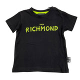 John Richmond Solid Color Crew Neck T-Shirt With Print Black For Baby