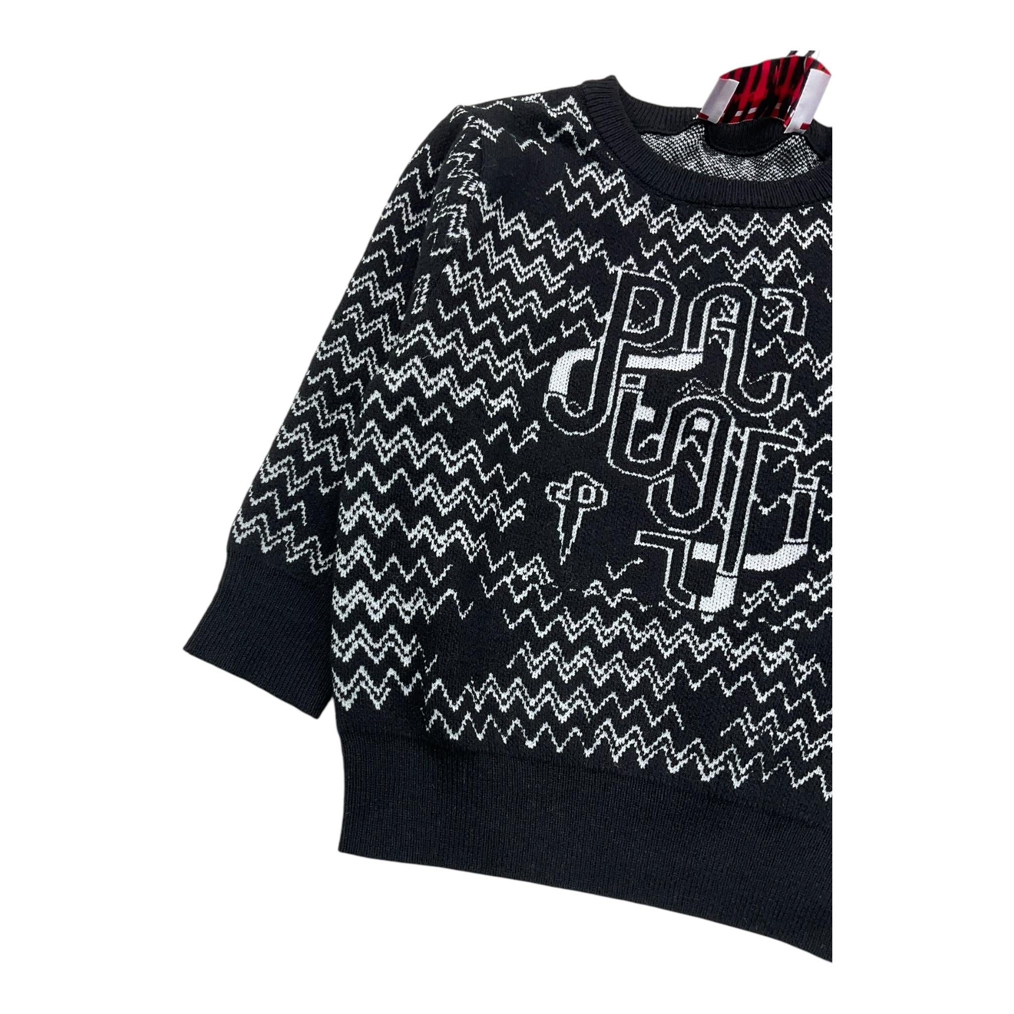 CESARE PACIOTTI maglia girocollo tinta unita con stampe in contrasto Nero per Neonato MGP5351B NERO CESARE PACIOTTI 