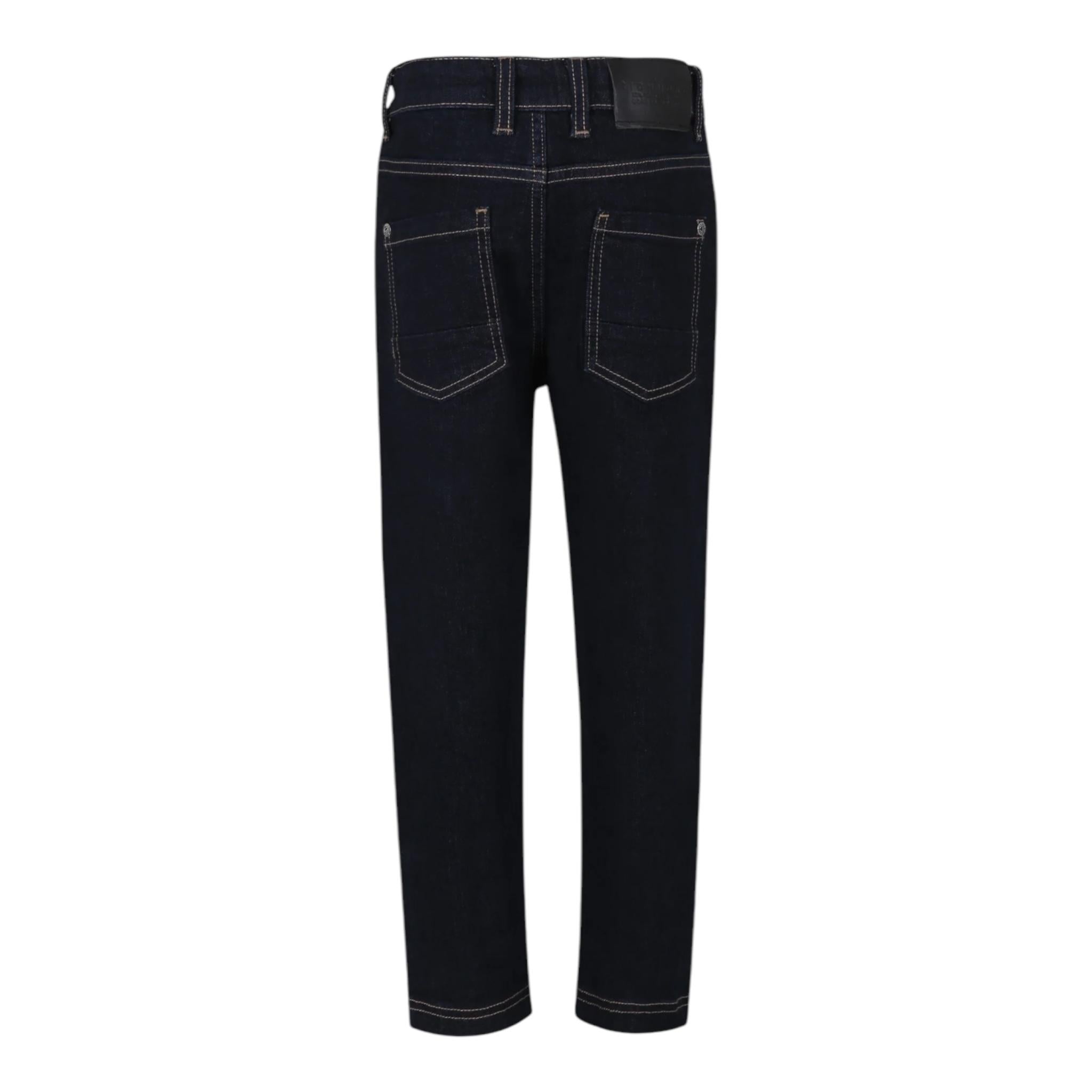 JOHN RICHMOND jeans tinta unita con stampa logo Blu per Bambino RBA24093JE BLU JOHN RICHMOND 