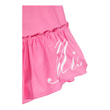 Miss Blumarine Baby Girl's Solid Color Strapless Dresses With Pink Logo Print