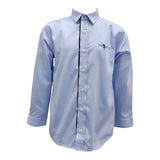 Cesare Paciotti Plain Shirt With Logo Print Light Blue For Boys