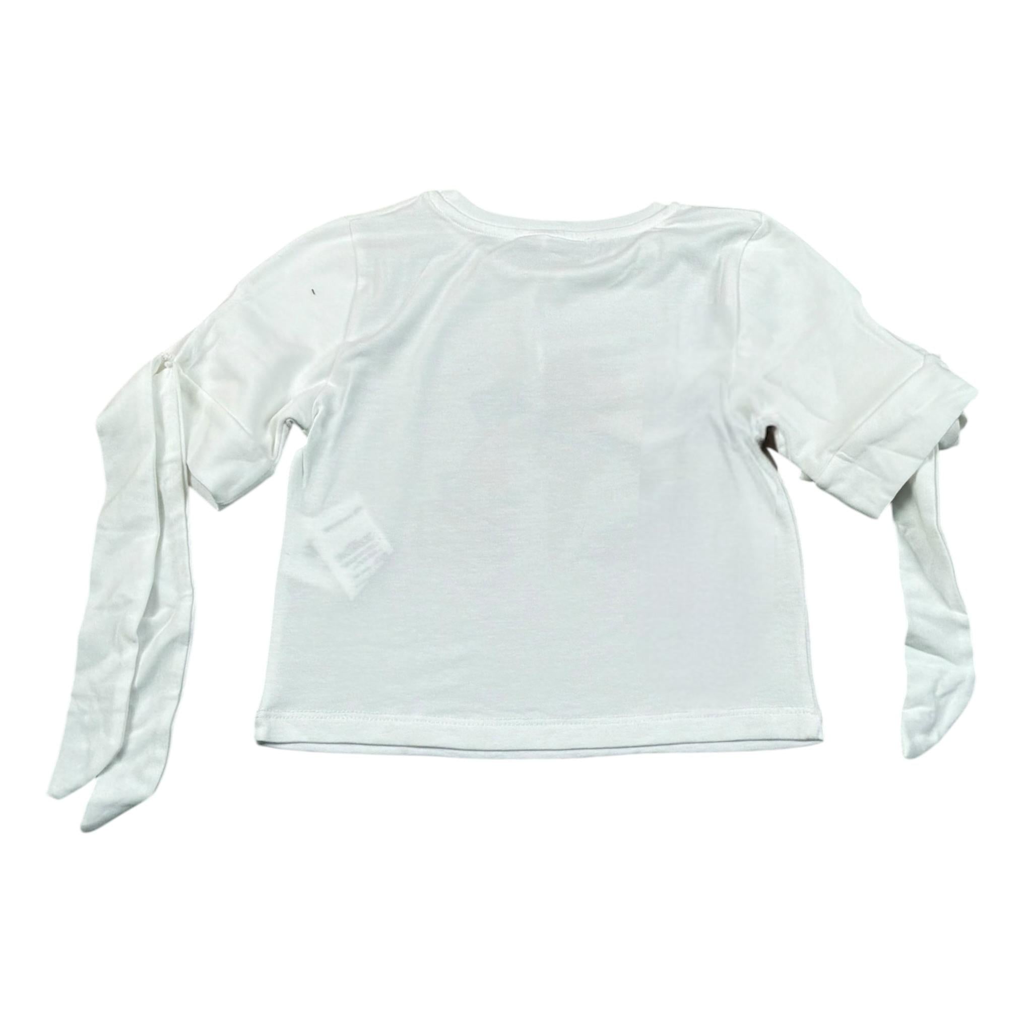 Miss Grant T-Shirt Girocollo tinta unita con Stampa Bianco per Bambina MG1317 BIANCO MISS GRANT 