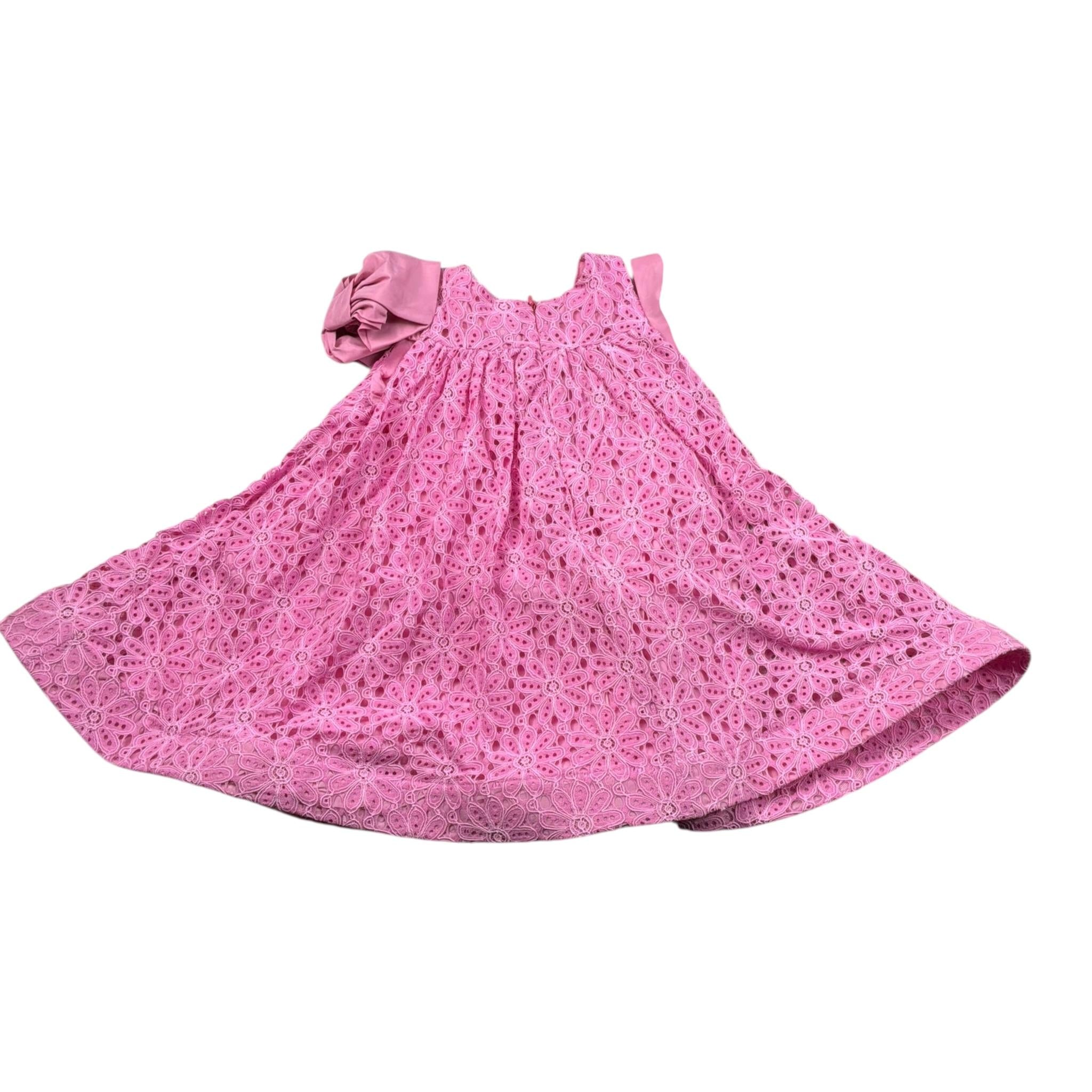 Miss Grant Abito tinta unita Traforato Rosa per Bambina MG1268J ROSA MISS GRANT 