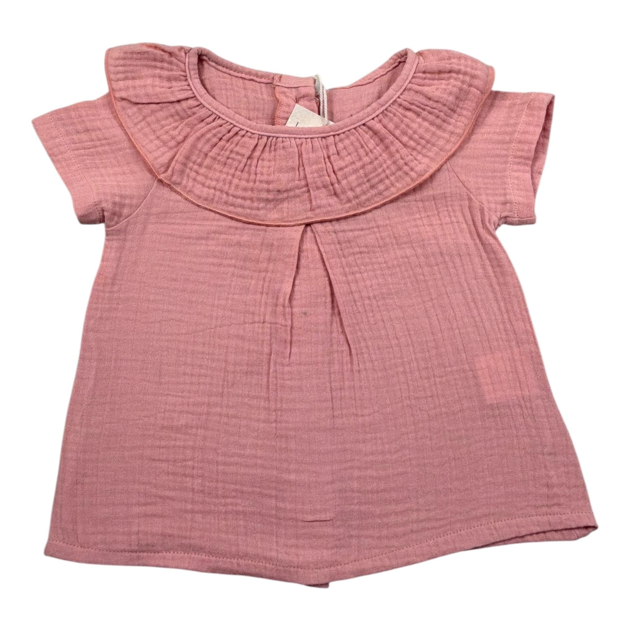 Babyvip T-Shirt Tinta Unita con Colletto per Neonata T1556 SALMONE BABYVIP 