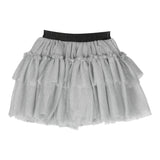 Chiara Ferragni Solid Color Skirt With Logo Elastic Waist Silver For Baby Girl