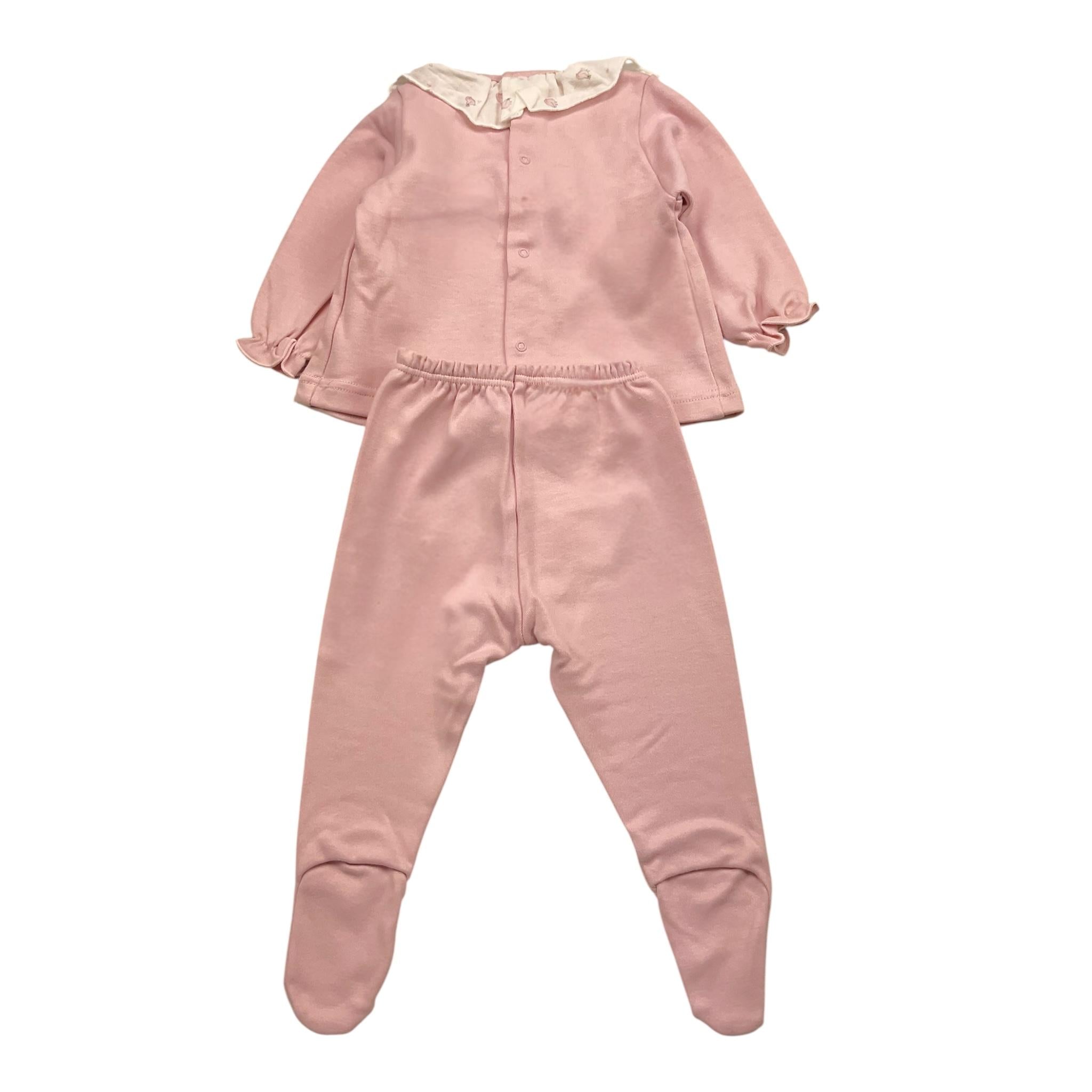 CALAMARO completo 2pz maglia-ghettina tinta unita Rosa per Neonata 11009 ROSA CALAMARO 