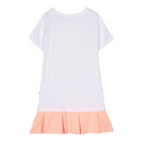 Billieblush Two-Tone Print Half Sleeve Dress White for Girls