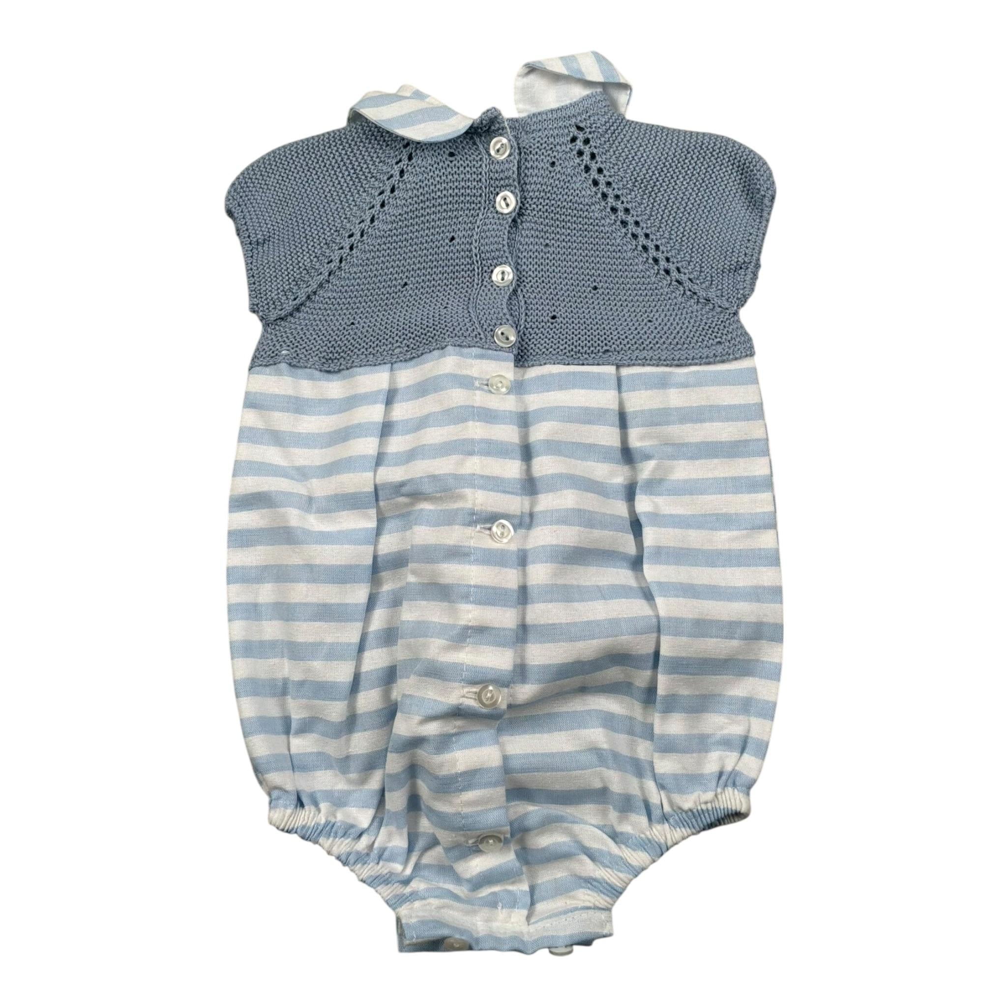 Juliana Pagliaccetto Mezza Manica Fantasia A Righe Azzurro Polvere per Neonato 25169X AZZURRO POLVERE JULIANA 