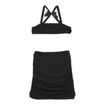 Philosophy Completo 2 Pezzi Top-Gonna Tinta Unita per Bambina I1E500X NERO PHILOSOPHY 