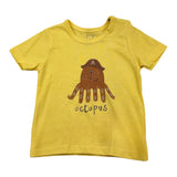 Aventiquattrore Solid Color T-Shirt with Yellow Print for Baby