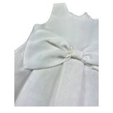 Le Bebe Abito Giromanica Tinta Unita con Fiocco per Neonata LBG0870 BIANCO LE BEBE 