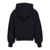MOSCHINO felpa chiusa cn cappuccio tinta unita con applicazioni Nero per Bambina HDF05Z NERO MOSCHINO 