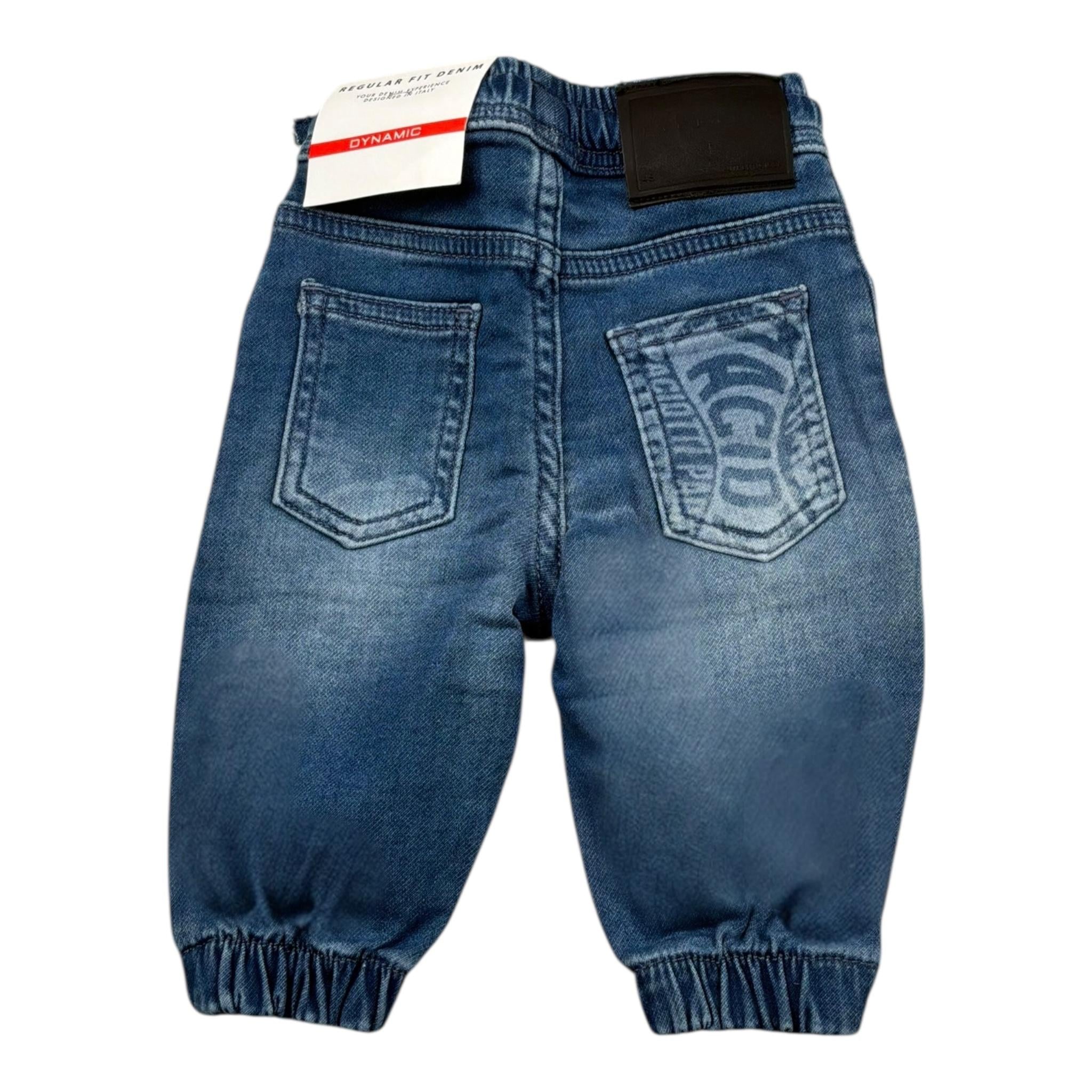 Cesare Paciotti Pantalone Effetto Denim Tinta Unita con Elastico In Vita per Neonato PTP5101BXN BLU CESARE PACIOTTI 