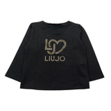 Liu Jo Shirt Tinta Unita Girocollo con Brillantini per Neonata KF4029X NERO LIU JO 