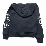 Disclaimer Black Zip Up Printed Hoodie for Boys