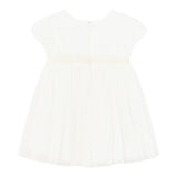 Mayoral Formal Dress Half Sleeve Solid Color White For Baby Girl