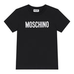 Moschino T-Shirt Girocollo Tinta Unita con Stampe In Contrasto per Neonato MUM04FX NERO MOSCHINO 