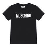 Moschino T-Shirt Girocollo Tinta Unita con Stampe In Contrasto per Neonato MUM04FX NERO MOSCHINO 