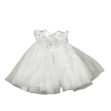 Le Bebe' Abito Cerimonia Tinta Unita con Tulle per Neonata LBG5201 BIANCO LE BEBE' 