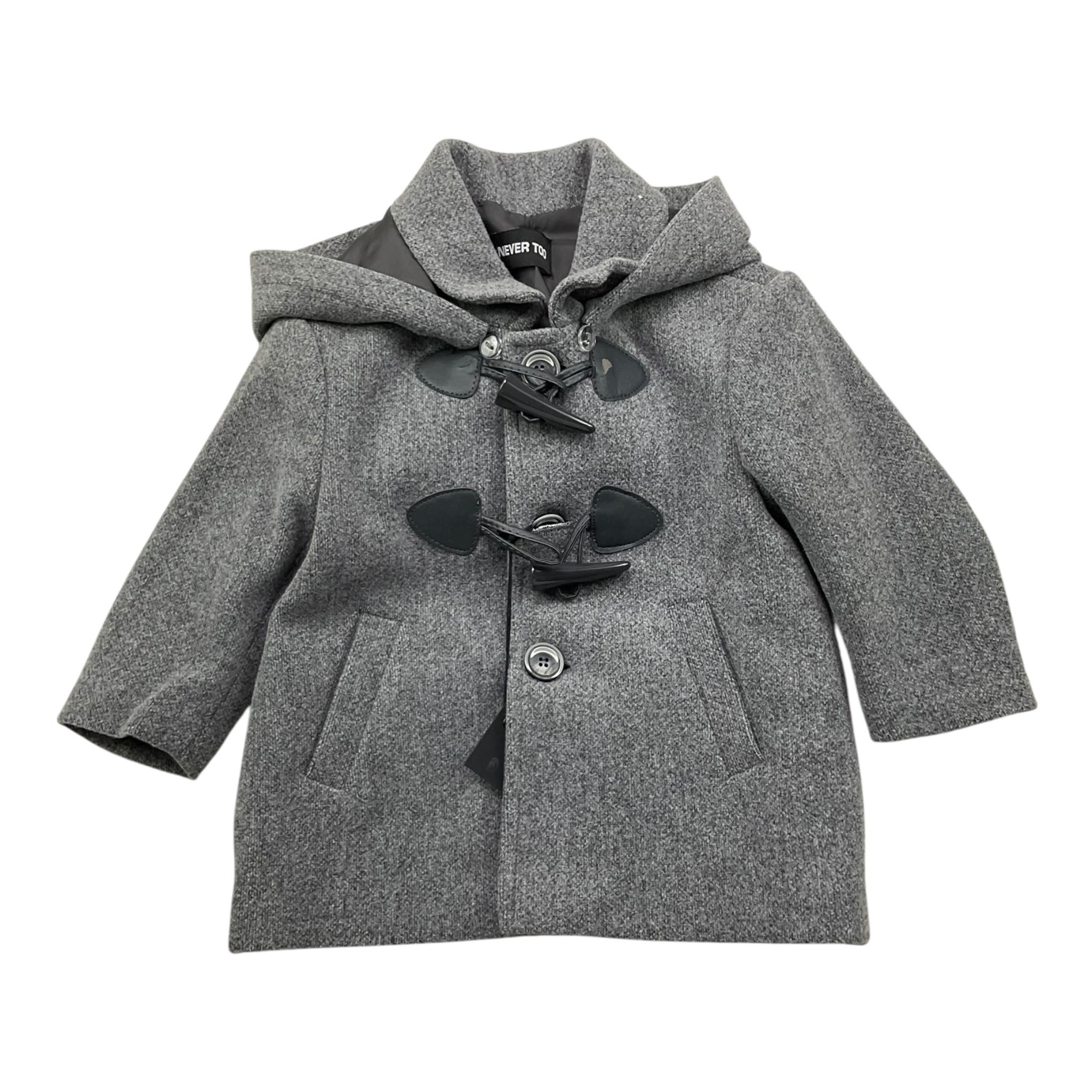 NEVER TOO cappotto tinta unita con cappuccio Grigio per Neonato NT1384N GRIGIO NEVER TOO 