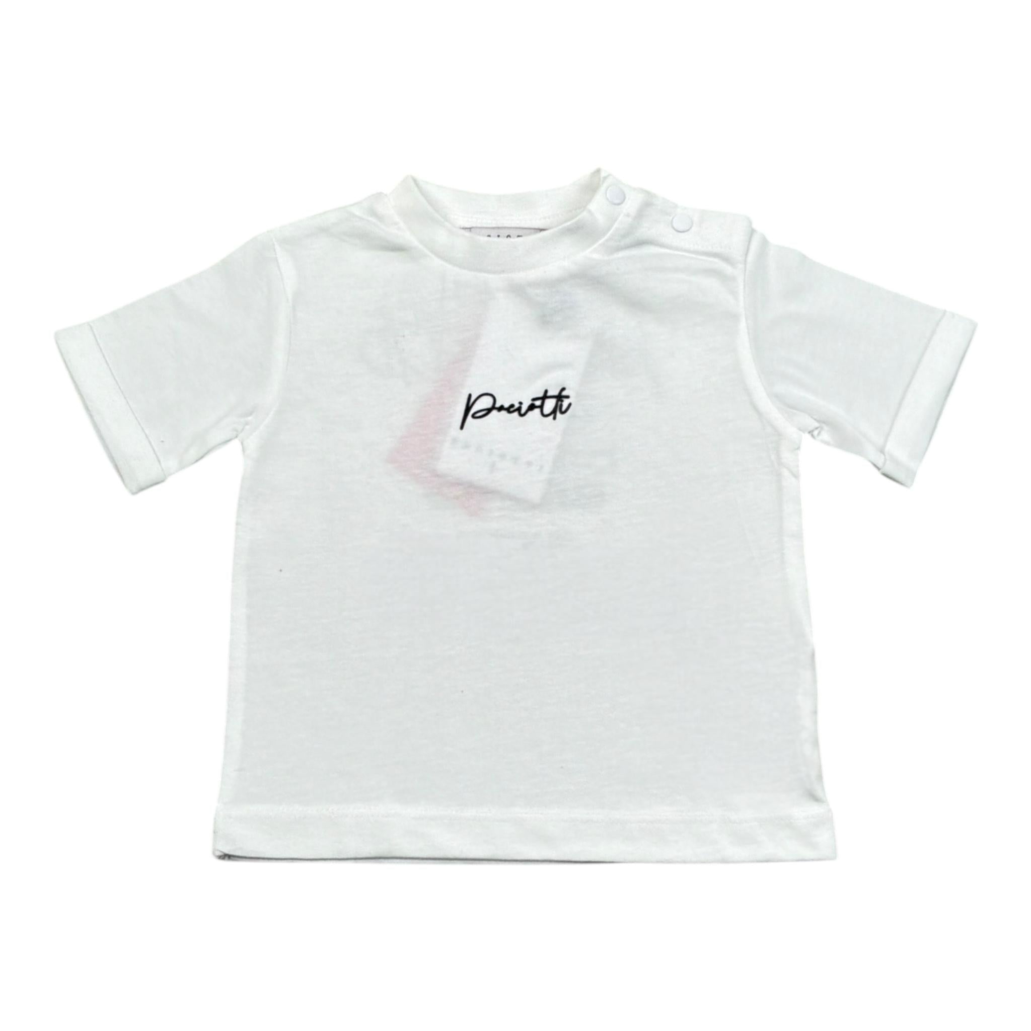 Cesare Paciotti T-Shirt Girocollo Tinta Unita con Stampa per Bambino TSP5113BX BIANCO CESARE PACIOTTI 