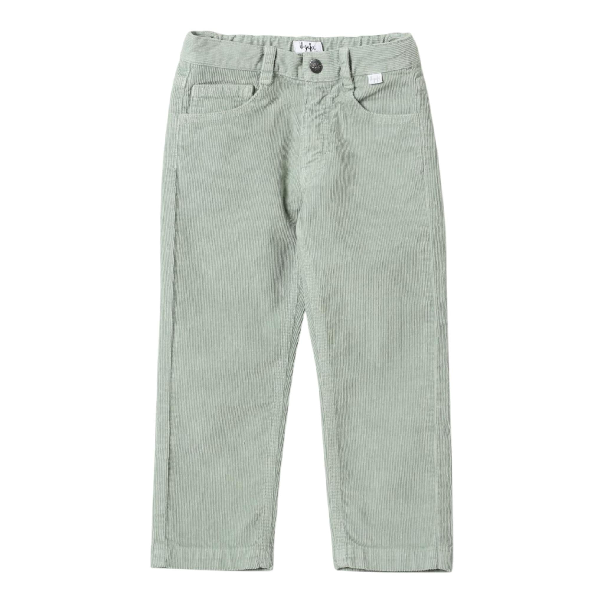 IL GUFO pantalone tinta unita con girovita regolabile Verde acqua per Bambino A24PL093V6022J VERDE ACQUA IL GUFO 