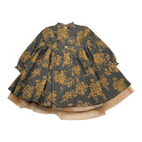 ZHOE & TOBIAH abito tinta unita con stampa fiori Nero per Neonata VFL2N NERO ZHOE & TOBIAH 