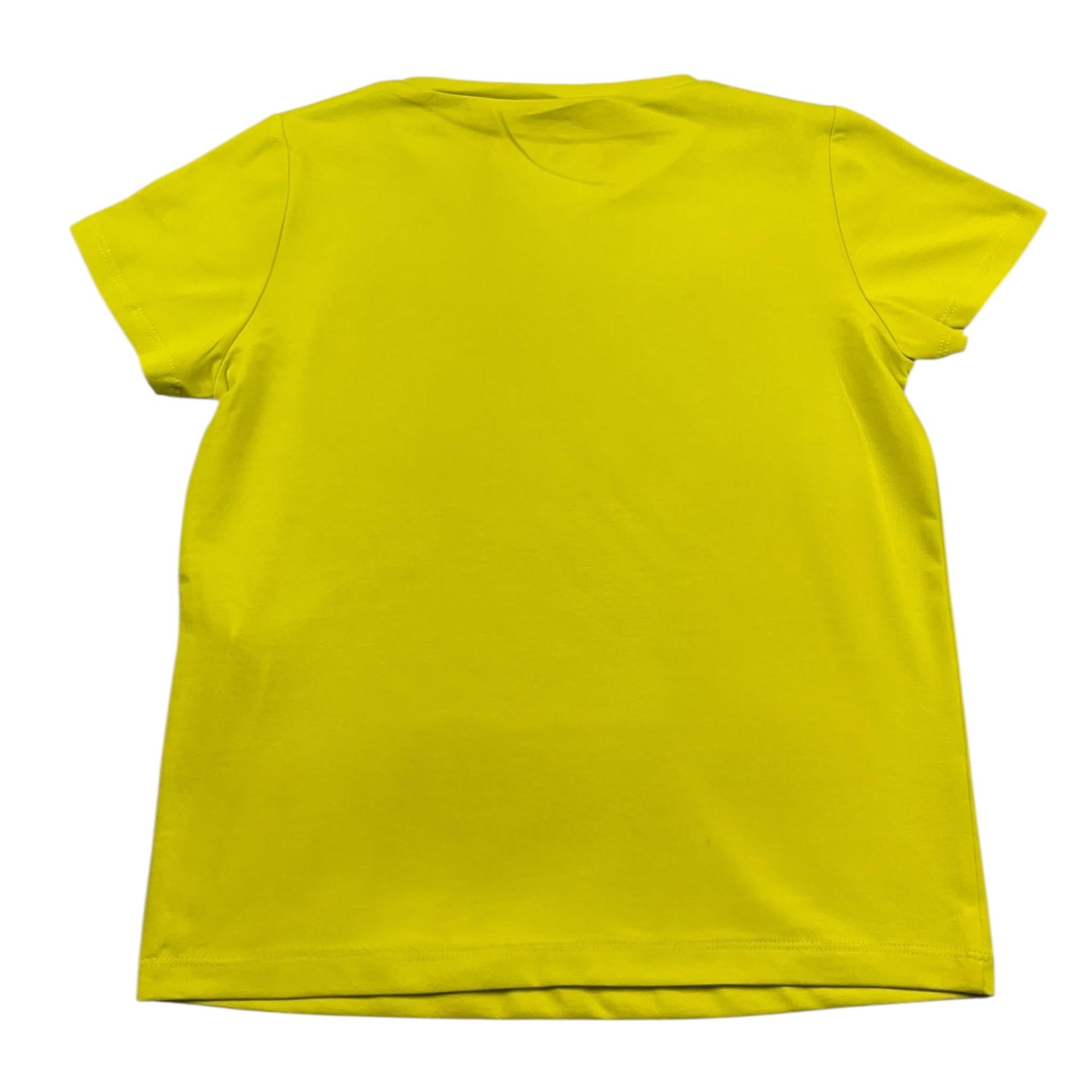 Liu Jo T-Shirt Girocollo Tinta Unita con Brillantini per Bambina GA5019 GIALLO FLUO LIU JO 