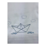 Barcellino Two-Tone Blanket with White/Blue Striped Pattern for Newborns