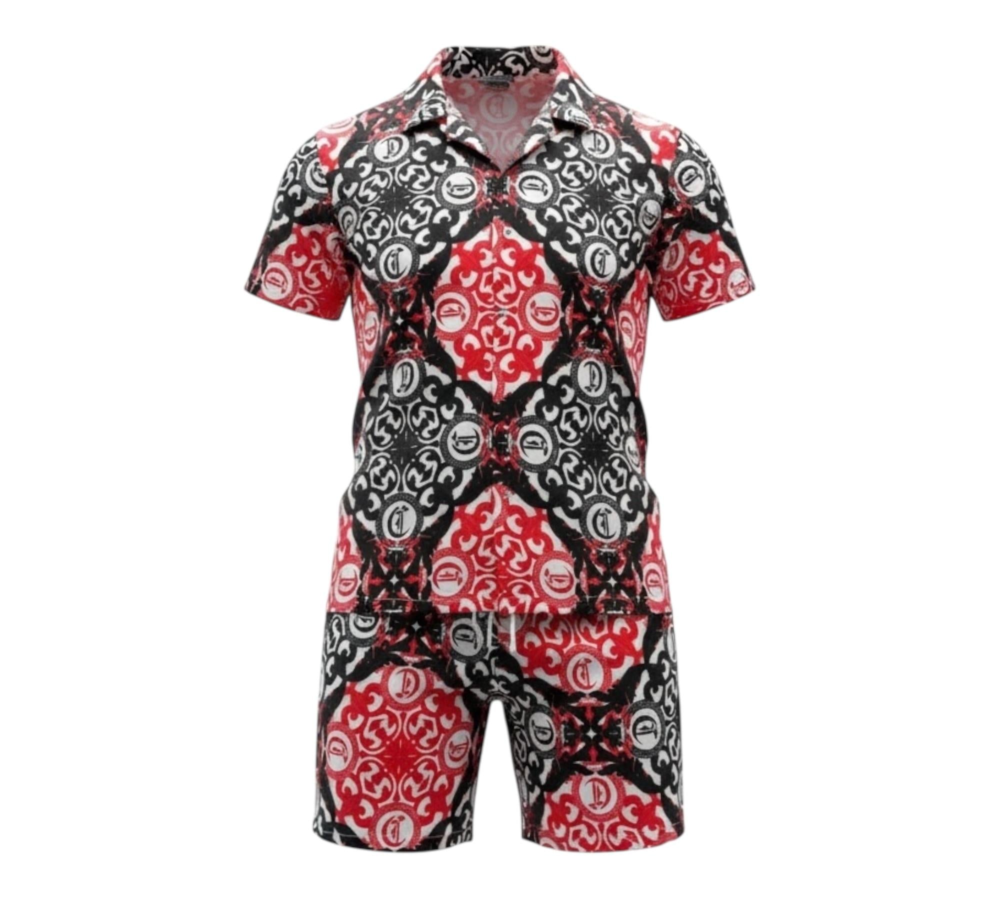 Just Cavalli Completo 2 Pezzi Camicia-Bermuda Stampa Fantasia per Bambino JBP26060CE MULTICOLOR JUST CAVALLI 