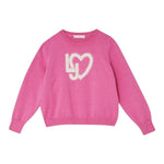 LIU JO maglia girocollo tinta unita con stampa logo Rosa per Bambina KF4039X ROSA LIU JO 