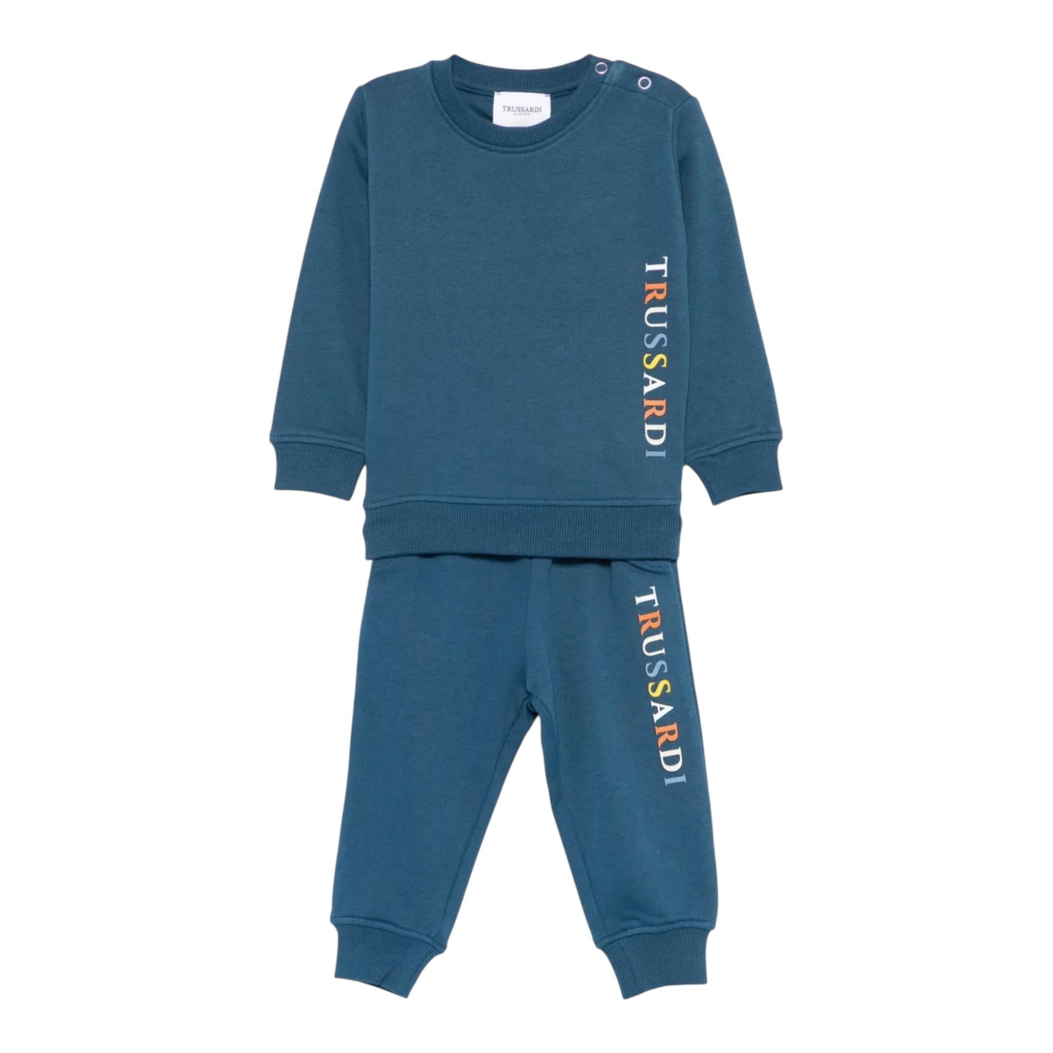 TRUSSARDI completo 2pz felpa-pantalone tinta unita Blu per Bambino TIA24121CFX BLU TRUSSARDI 