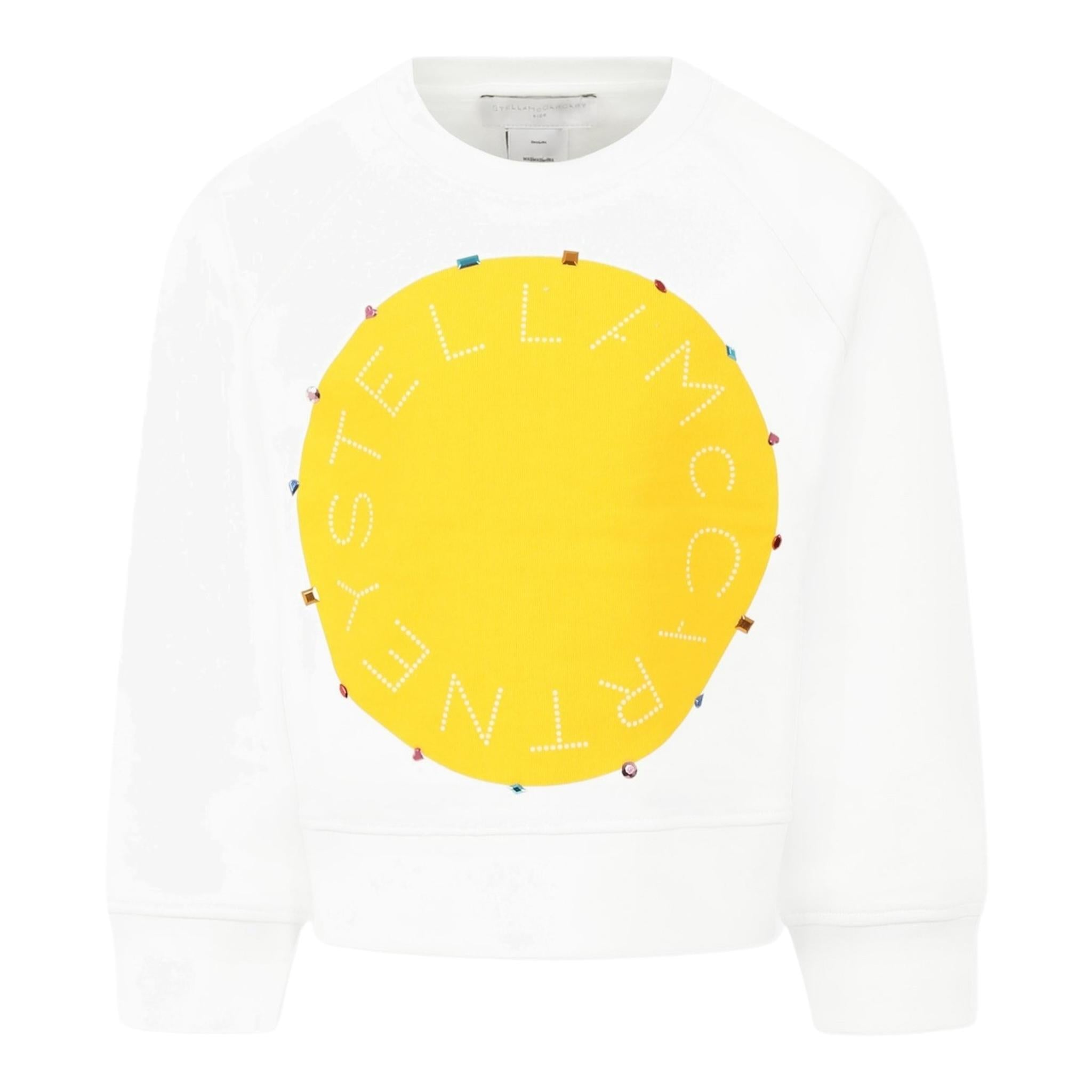Stella Mccartney Felpa Chiusa Girocollo Tinta Unita con Stampa per Bambina TW4C90 BIANCO STELLA McCARTNEY 