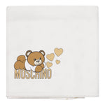MOSCHINO coperta tinta unita con fantasia Bianco per Neonata MDB001 BIANCO MOSCHINO 