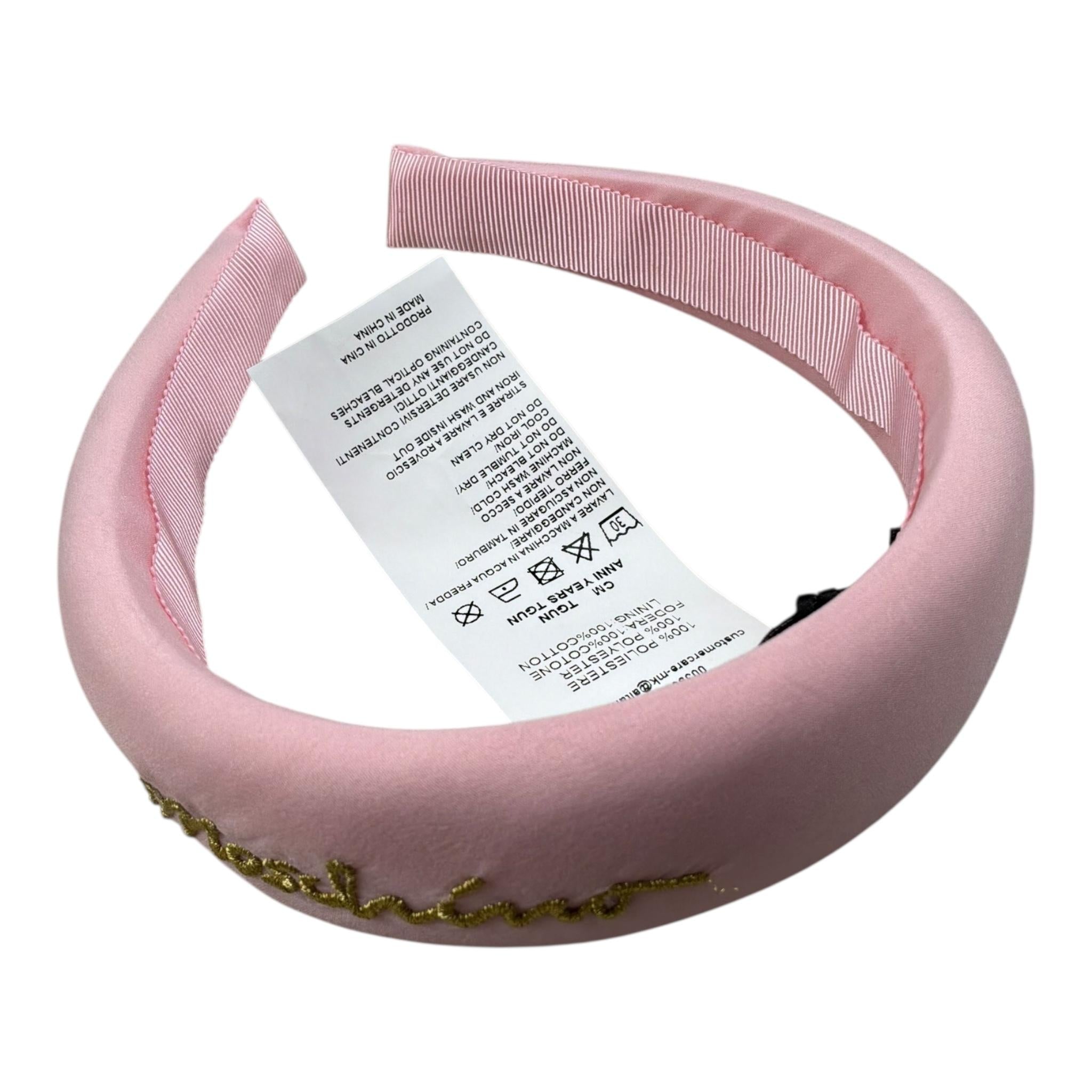 Moschino Cerchietto Tinta Unita con Stampa per Bambina HDX01N ROSA MOSCHINO 