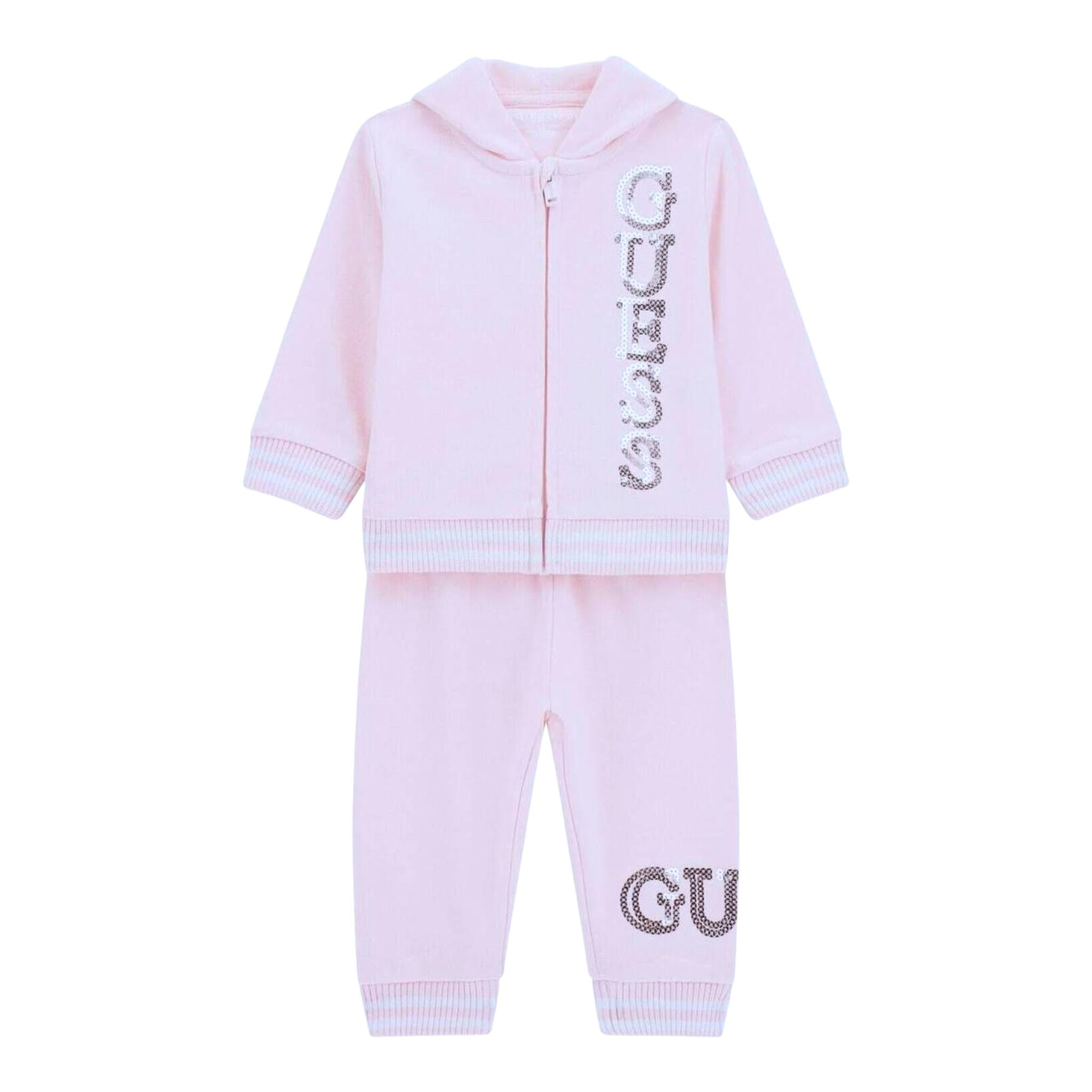 GUESS completo 2 pezzi felpa-pantalone tinta unita Rosa per Bambina A4YG00KA6R4X ROSA GUESS 