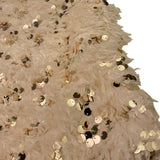 Dou Dou Maglia Giromanica Tinta Unita con Paillettes E Piume per Bambina DW5A51 BEIGE DOU DOU 