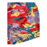 Off-White Costume Model Bermuda Solid Color With Multicolor Print For Boys