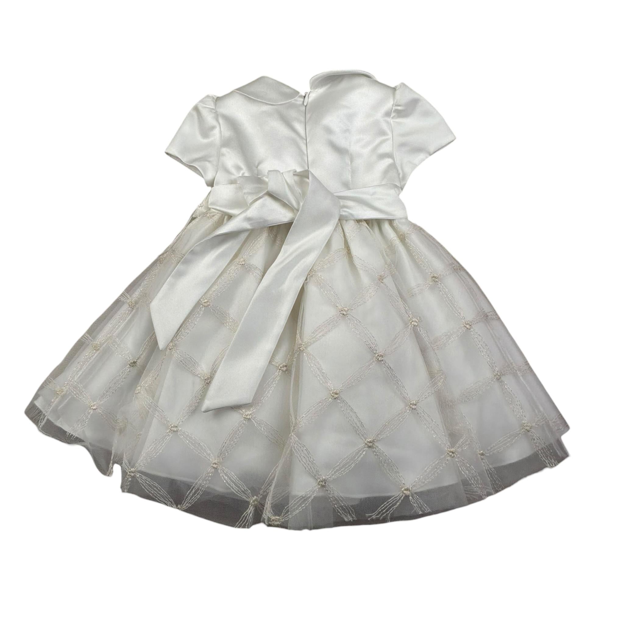 Ambaraba Abito Mezza Manica Cerimoniale Tinta Unita per Neonata FF34110 BIANCO AMBARABA 