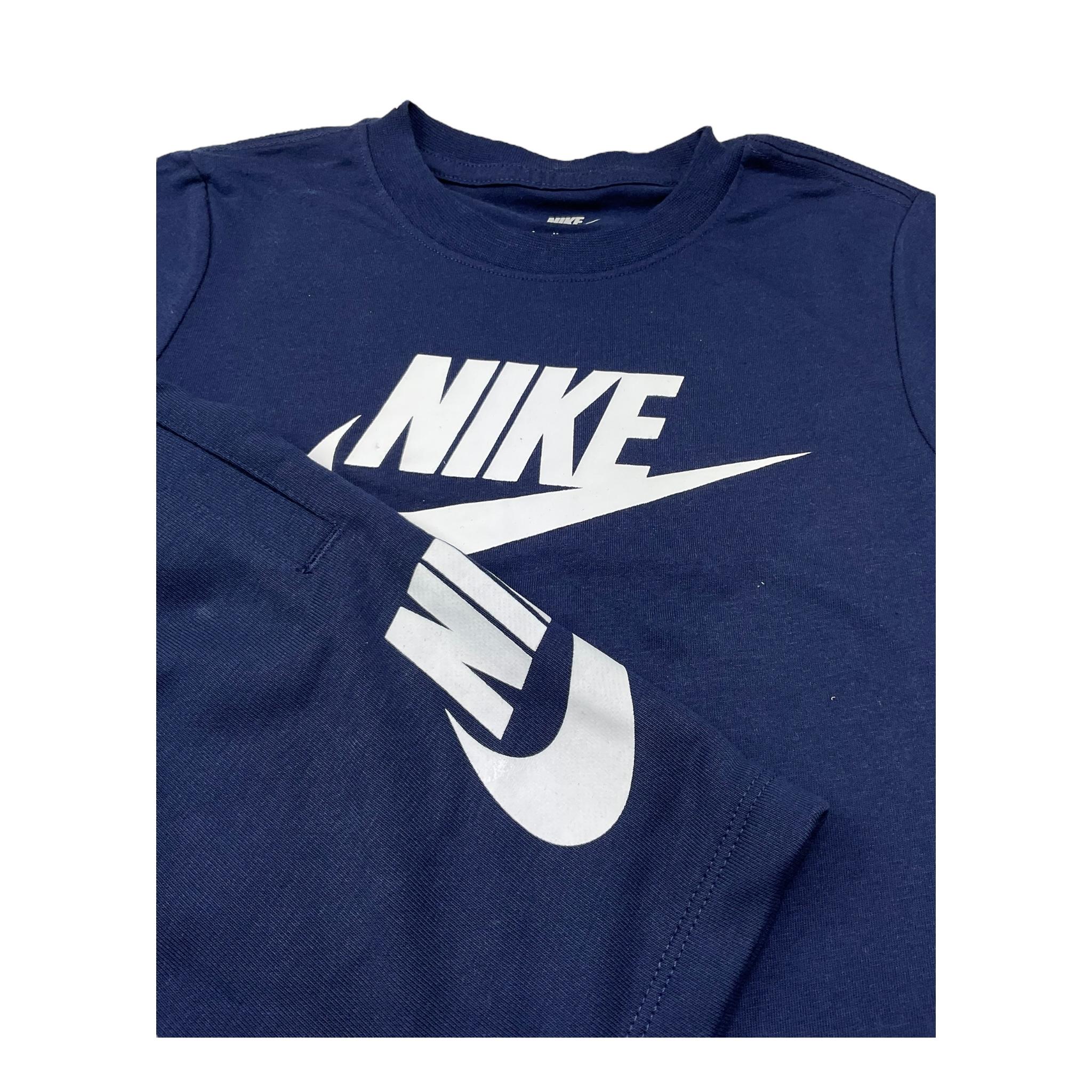 Nike t-shirt tinta unita con stampa per Bambino 86L596 BLU NIKE 