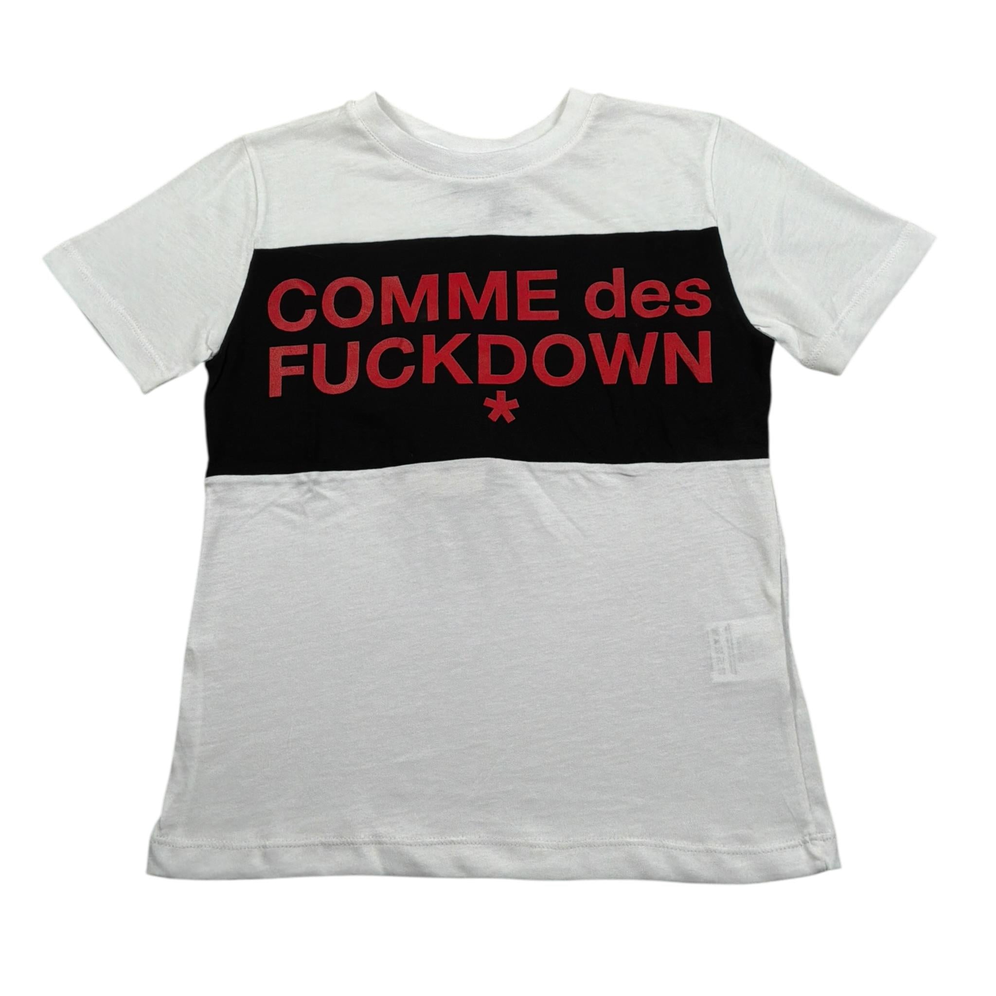 Comme Des Fuckdown T-Shirt Girocollo tinta unita con Stampa Bianco per Bambino TSCD2115J BIANCO COMME DES FUCKDOWN 