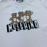 Moschino T-Shirt Girocollo Tinta Unita con Stampa per Neonata MBG01G BIANCO MOSCHINO 